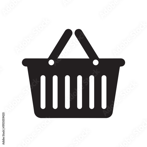 Shopping Basket Icon – Retail Cart Symbol for Online Shopping, E-commerce Store, Purchase and Market Concept.