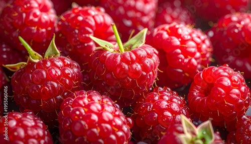 Fresh ripe red raspberries full of vitamins and antioxidants