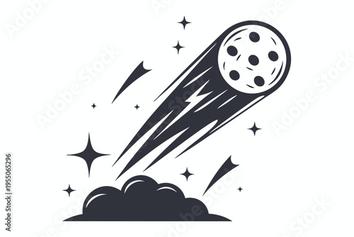 A bold comet streaks across the sky leaving a trail of stardust behind