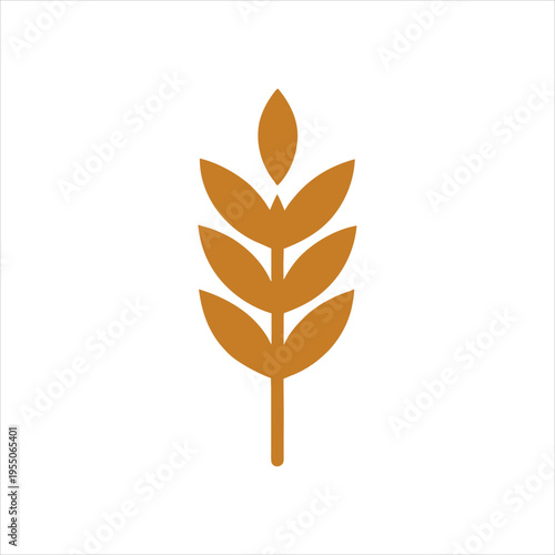 Wheat Agriculture Icon Vector Flat Minimal Design