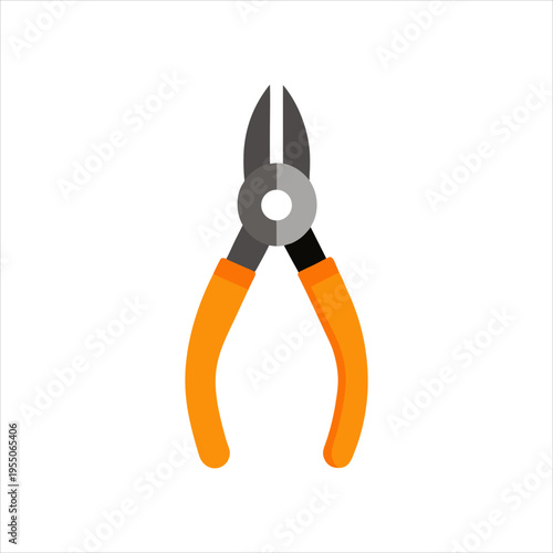 Worker Tool Pliers Vector Flat Minimal Icon