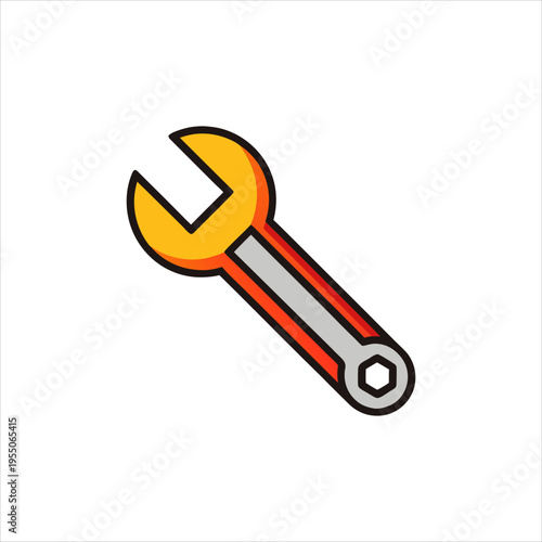 Wrench Tool Vector Flat Minimal Icon Design