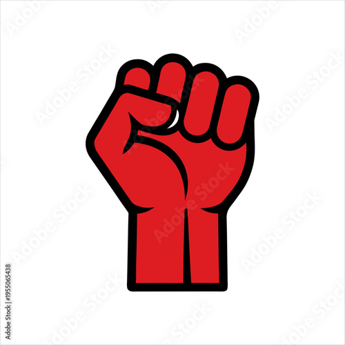 Raised Fist Protest Symbol Vector Flat Minimal Icon Design