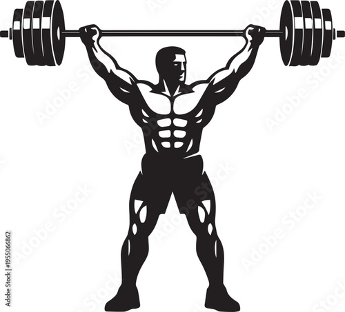 MUSCULAR MAN LIFTING BARBELL (BACK VIEW) SVG | Fitness Cut File for Cricut & Silhouette