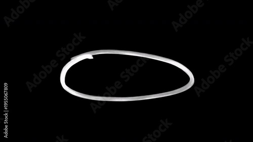 Hand drawn white long oval