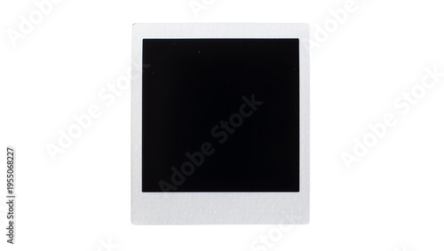 Isolated instant photo frame with dark screen. Empty blank space for your memory or picture.