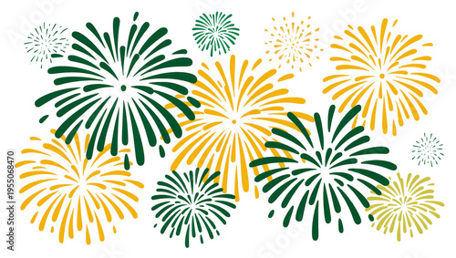 Obraz na plátne Isolated graphic illustration of a festive celebration with vibrant green and go