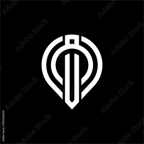 A modern, high-tech icon integrating the letter i into a sharp, geometric location pin frame.