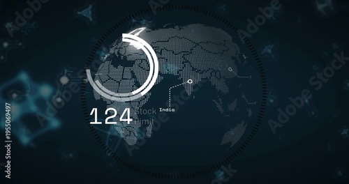 System scan rotating globe, updating Stock Limit values while donut HUD expanding showing logistics