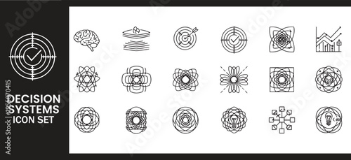 Decision Systems and Complex Strategic Logic Icon Set