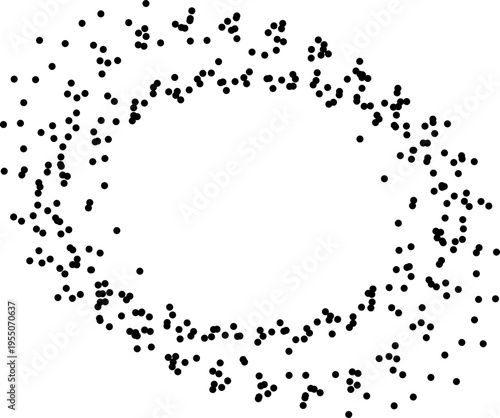 Irregular abstract shape formed by dotted paths creating uneven contour structure
