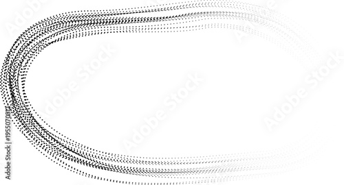 Oval border formed by thick sketch dots creating continuous contour loop