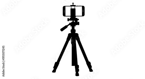Smartphone Silhouette on Tripod for Content Creation