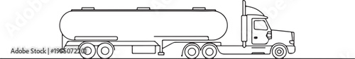 Stylized outline of a tanker truck with a long tank