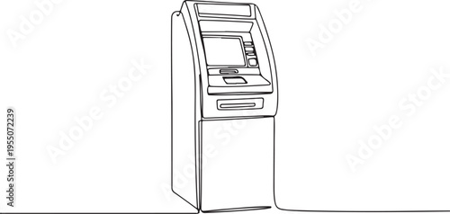 Single line sketch of an ATM machine automated teller machine