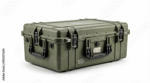 Military equipment storage case isolated on white background