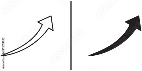 A simple graphic illustration of two curved arrows pointing upwards
