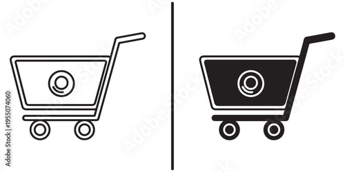 A simple illustration of two shopping cart icons side by side