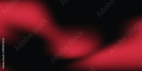 Red gradient background with 3D diamond micro pattern texture. Abstract dark wave shadow across center, futuristic modern backdrop illustration