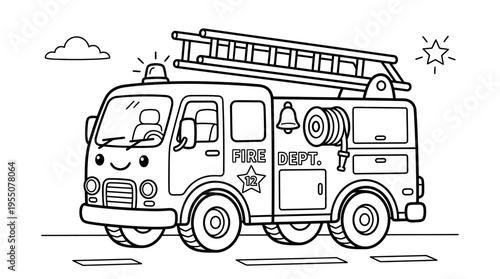 Fire Truck Vehicle Emergency Response Transport.