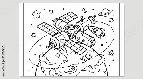 Space Station Orbiting the Earth Freely.