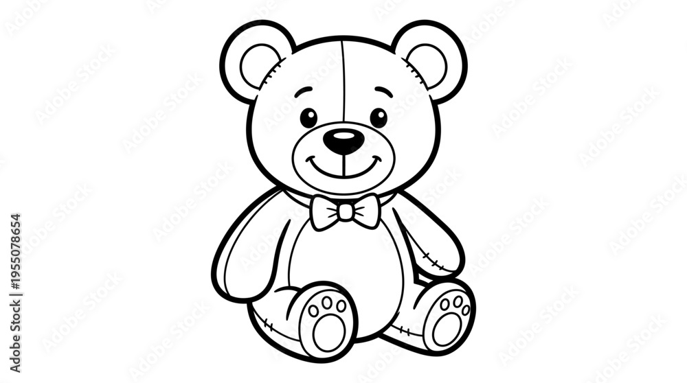 Obraz premium Cute Teddy Bear Sitting Down.
