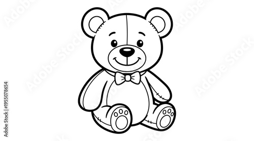 Cute Teddy Bear Sitting Down.