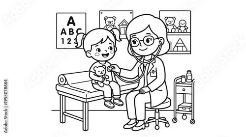 Doctor checking little boy patient.