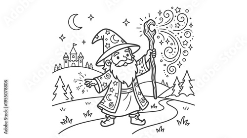 A magical wizard with a staff.