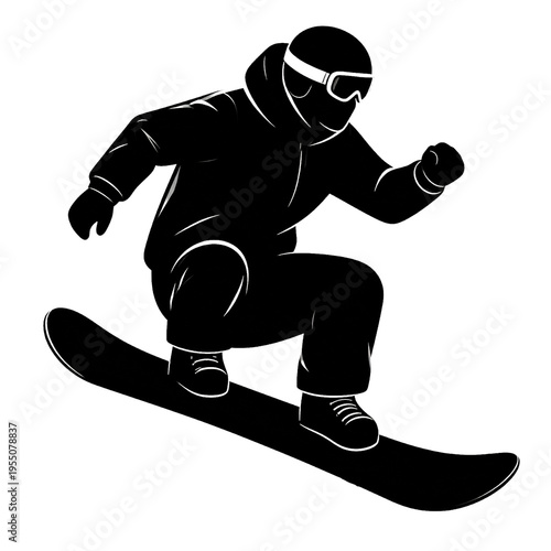 snowboarder jumping vector