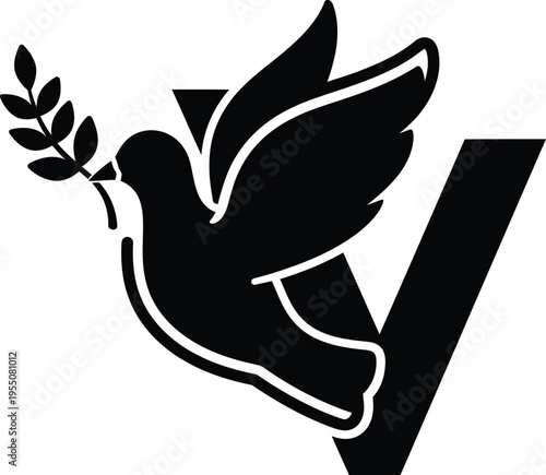 Victory in europe day ve day 1945 peace symbol dove olive branch