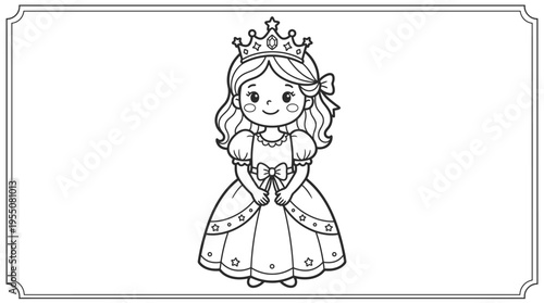 Little Girl Wearing a Crown Dress.
