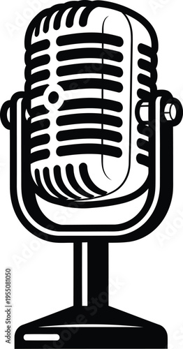 Ve day vintage microphone illustration commemorating victory in europe