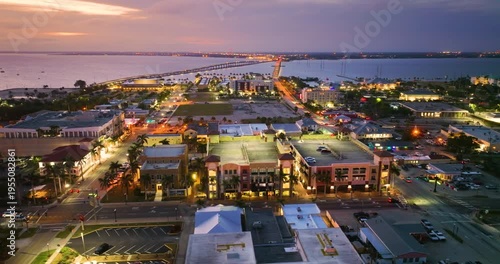 Historic district in Punta Gorda, Florida with traditional architecture, colorful storefronts and peaceful streets attracting tourists and visitors.