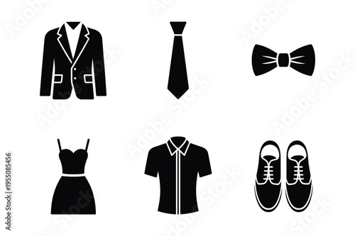 Men's and women's fashion icons: formal and casual attire