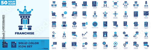 Franchise Solid Color Editable Icons set