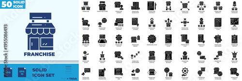 Franchise Solid Editable Icons set