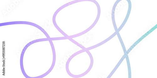 Colorful gradient ribbon line and colorful swirling curves. Abstract wavy flow pattern wallpaper. Line cable for squiggle curve long abstract tangle. Line doodle rope elements.	