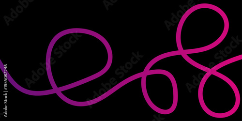 Colorful gradient ribbon line and colorful swirling curves. Abstract wavy flow pattern wallpaper. Line cable for squiggle curve long abstract tangle. Line doodle rope elements.	