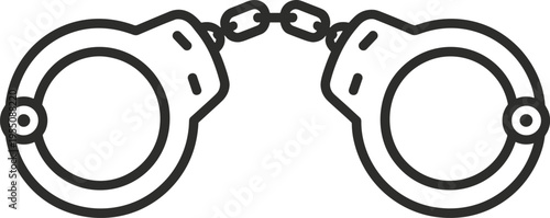 Outline illustration of handcuffs icon metal
