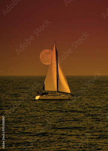 sailboat at sunset