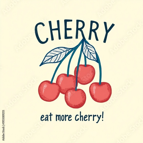 vector illustration of an apple with cherry