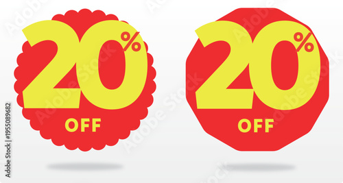 20% marketing, special, offer, sticker, tag, banner, set, icon, vector, label. percent, commerce. Business, discount, price, value, ads,sale, store, retail, off