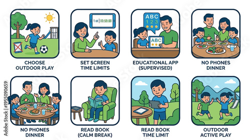 Tips for managing children screen time and healthy daily habits