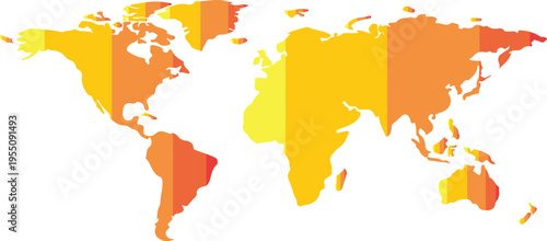 Map with gradient colors from yellow to red