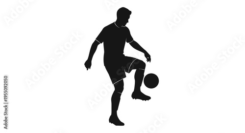 Soccer Player Silhouette Juggling Ball
