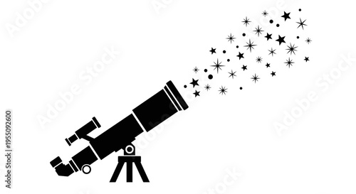 Telescope with Magical Starry Sky Effect Icon