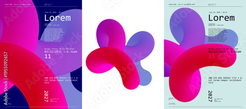 Bild auf Leinwand Abstract design featuring bold, colorful shapes and modern typography