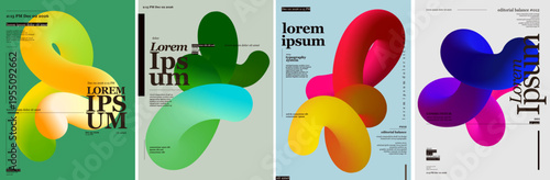 Colorful abstract design featuring fluid shapes and bold typography. The composition includes vibrant gradients and modern text elements, creating a dynamic visual impact.