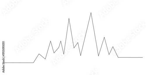 Abstract sound wave or audio frequency line graph
